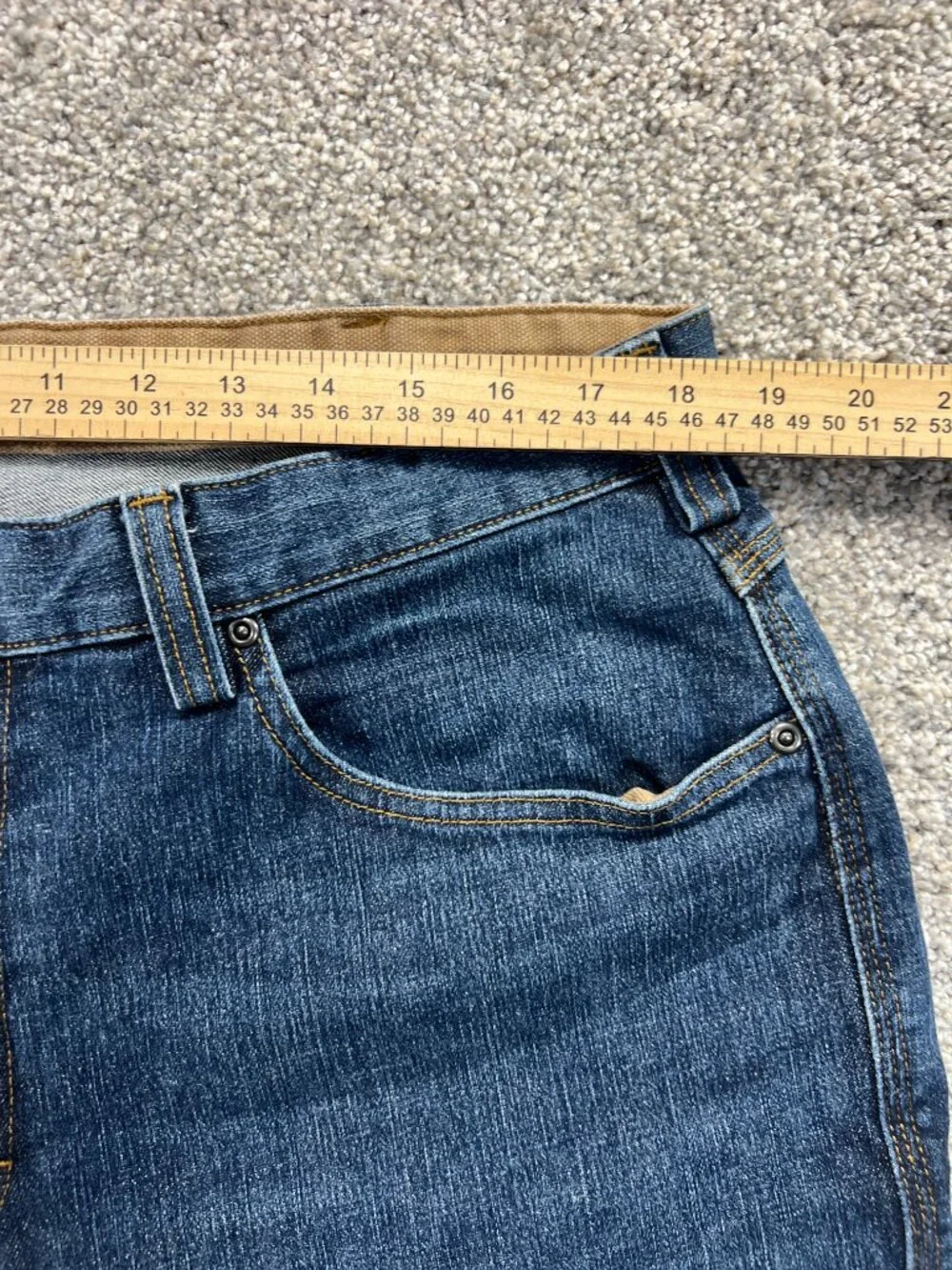 Mens Duluth Trading‎ Company Flex Ballroom Denim Blue Jeans Relaxed Fit 38x32